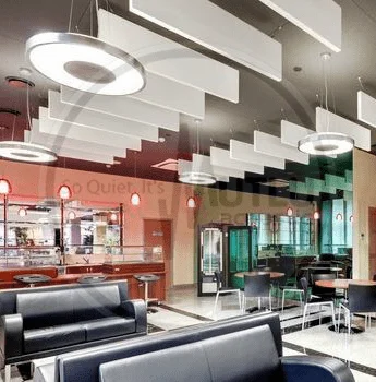 Baffle Akustik Yüzer Tavan Panelleri 17 Akustik Kumaş Kaplı Baffle Tavan Panelleri